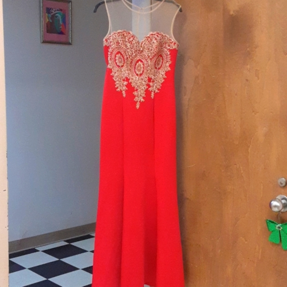 Red and Gold Formal Dress